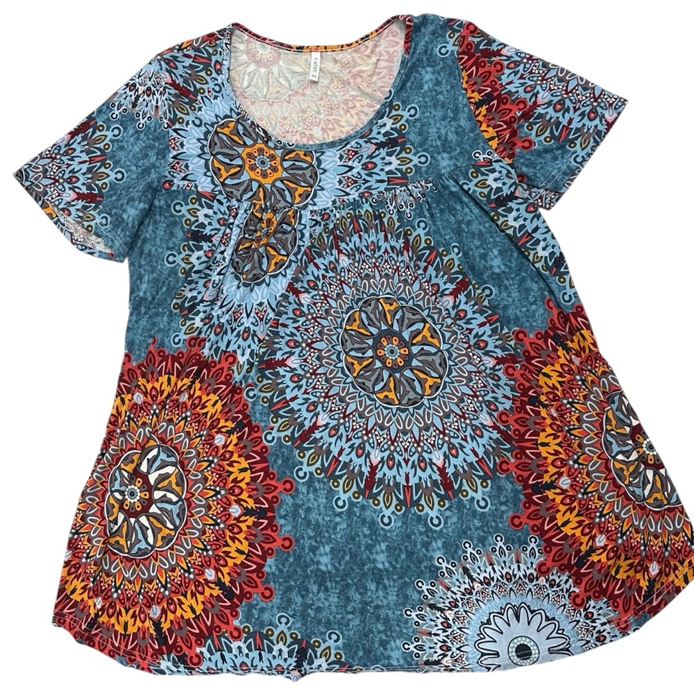Colorful Mandala Print Cathy top.